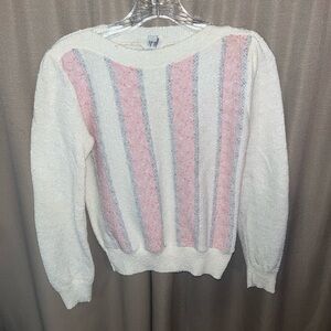 Vintage La Bene - Gray heather boatneck crop sweater, XS